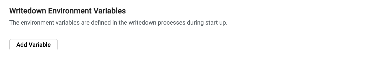 Writedown environment variables