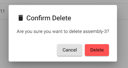 Delete confirm dialog