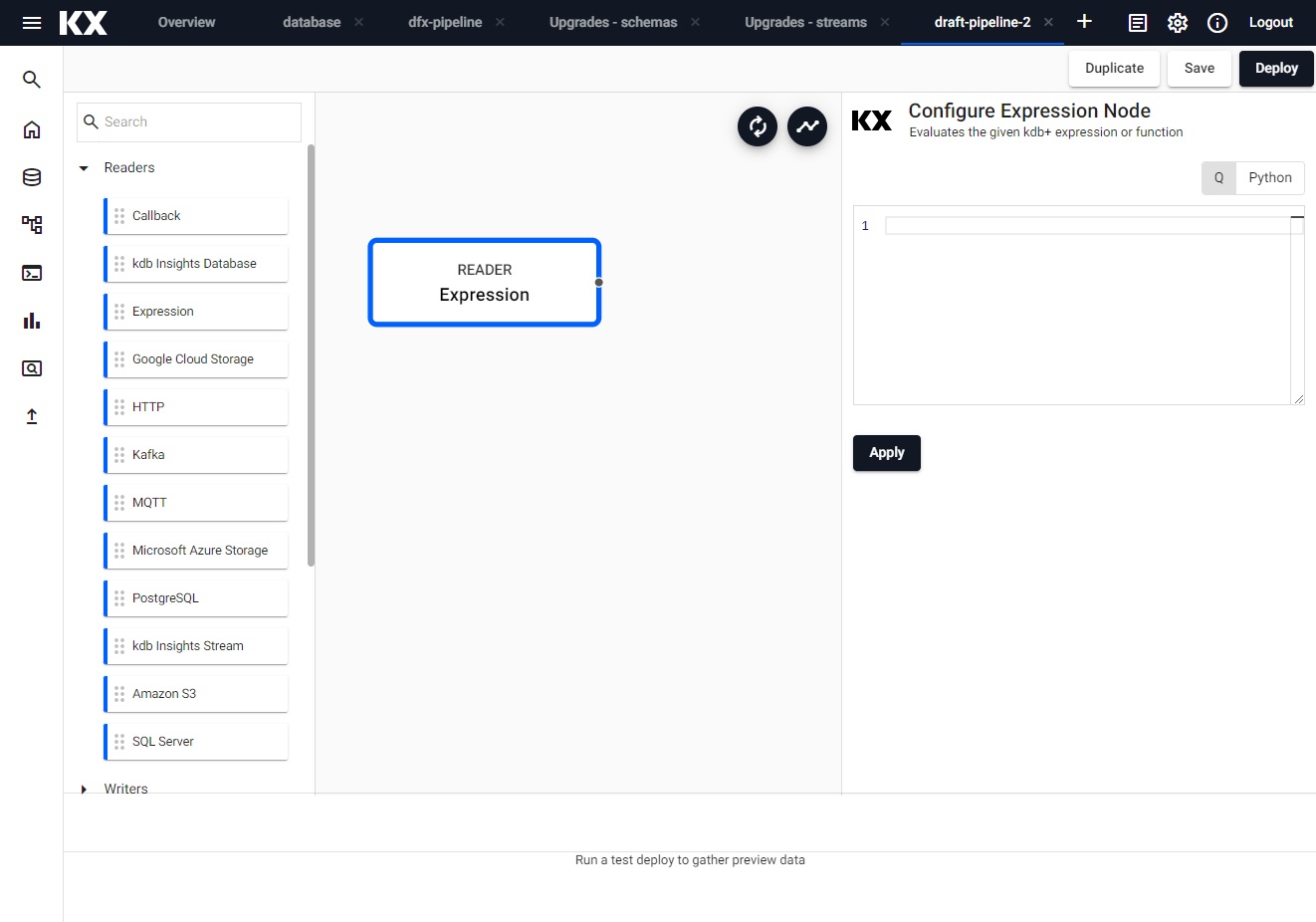 An example expression pipeline