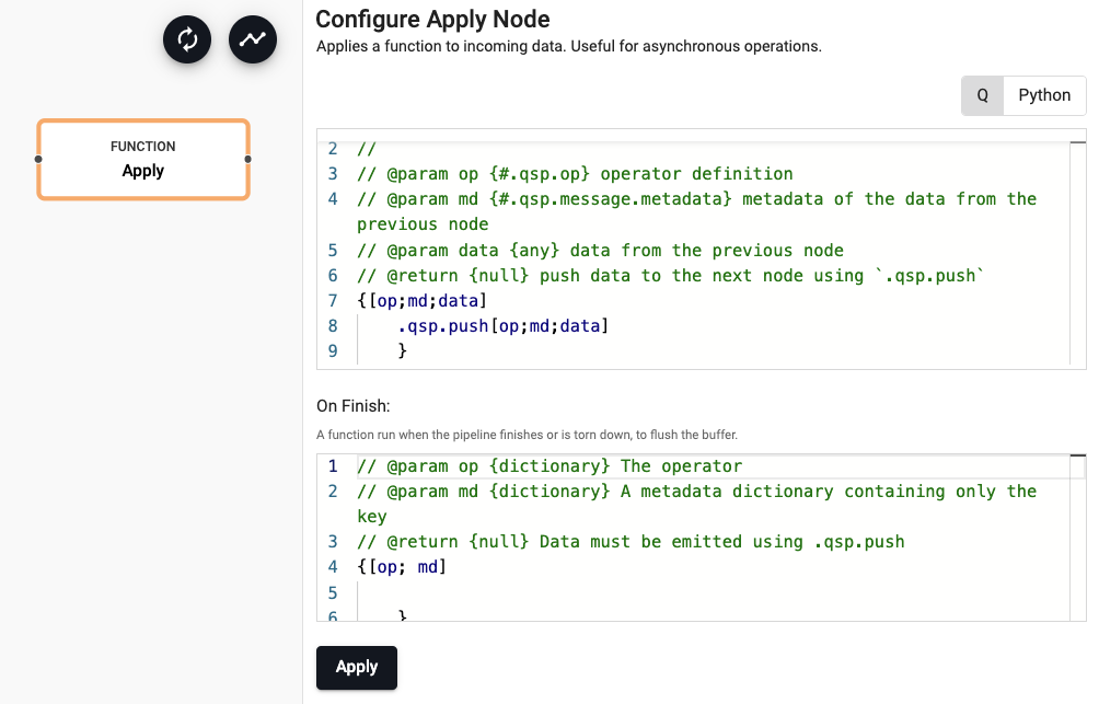 Apply node properties