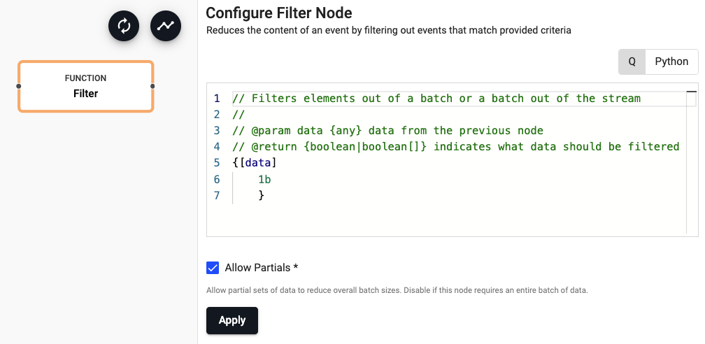 q Filter properties