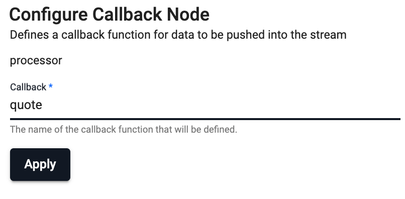 Callback reader with quote callback