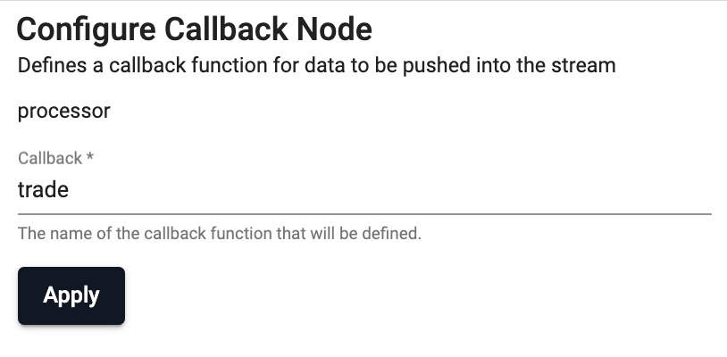 Callback reader with trade callback