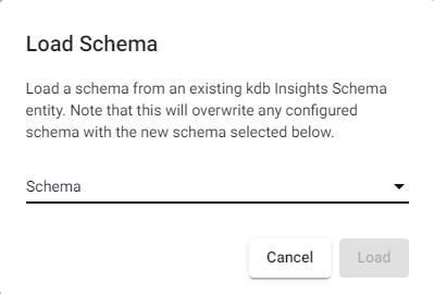 Load schema dialog