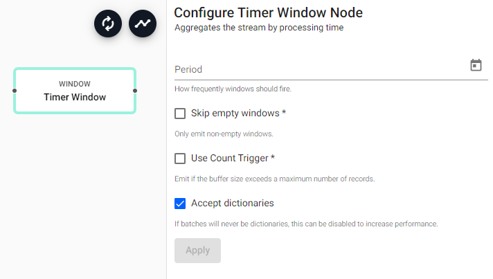Timer window properties