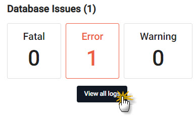 Access diagnostics from the database view.
