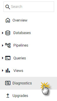 Diagnostics is accessible fron the left-hand menu.