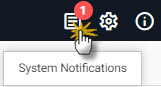 Click the system notifications icon in the ribbon menu to view real-time notifications of the current kdb Insights Enterprise session.