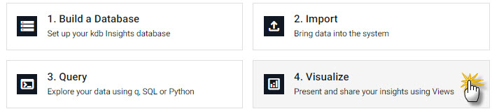 Create a view from Visualize of "Discover kdb Insights Enterprise".