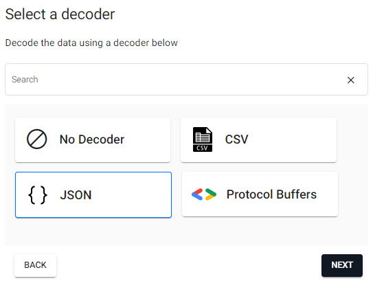 Select a JSON decoder.