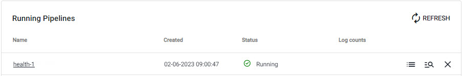 A running health pipeline available for querying.