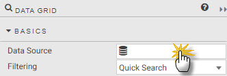 Select a data source from component properties.