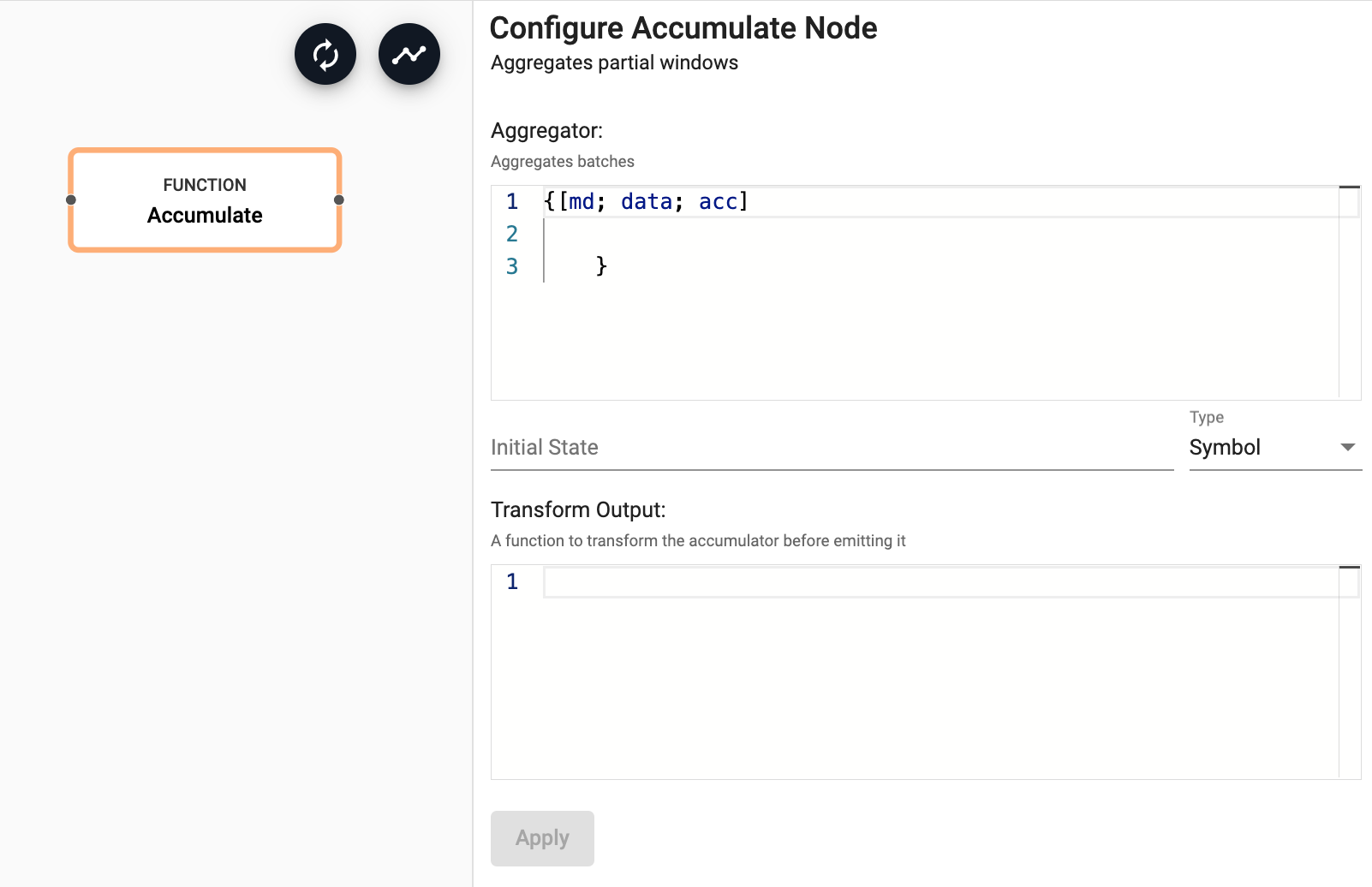 Accumulate node properties