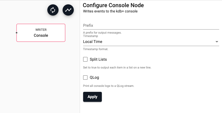 Console writer properties