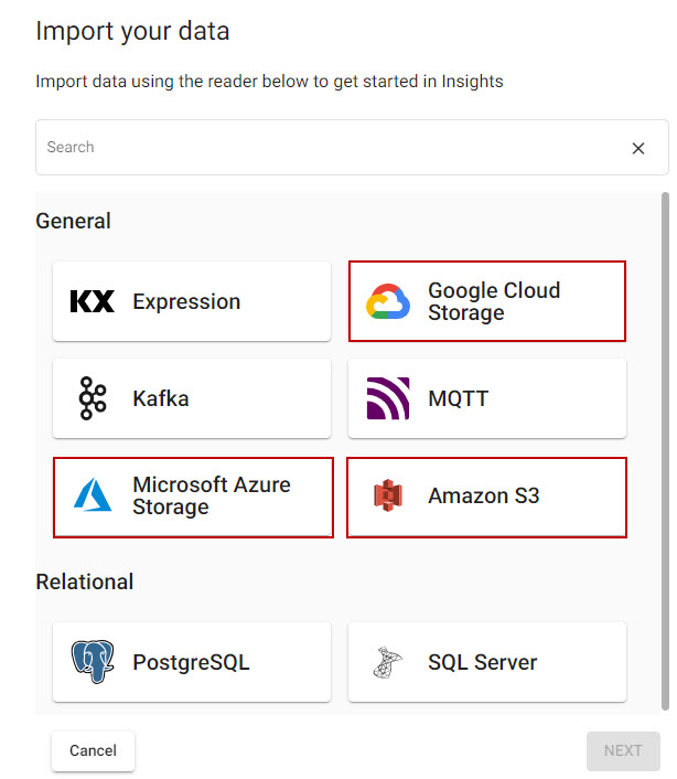 Select from one of the Cloud providers.