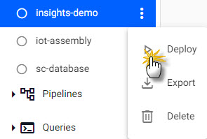 Select a database to activate, then deploy.