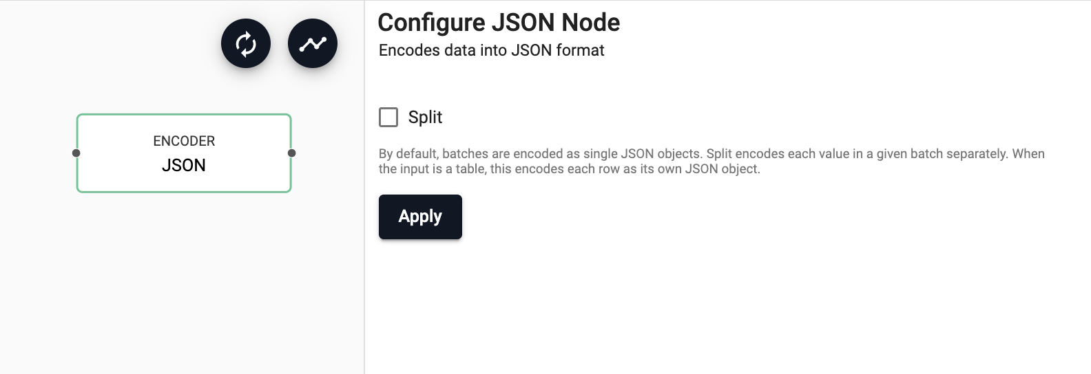 JSON encoder node properties