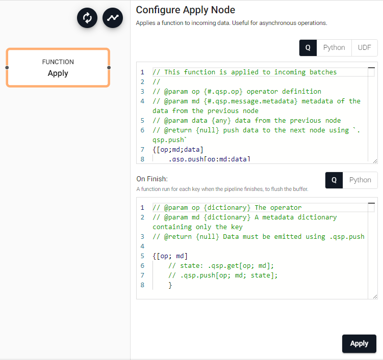 Apply node properties