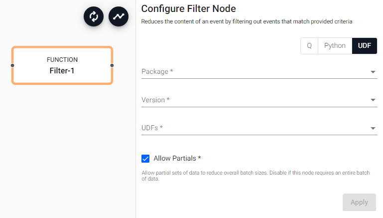 UDF Filter properties