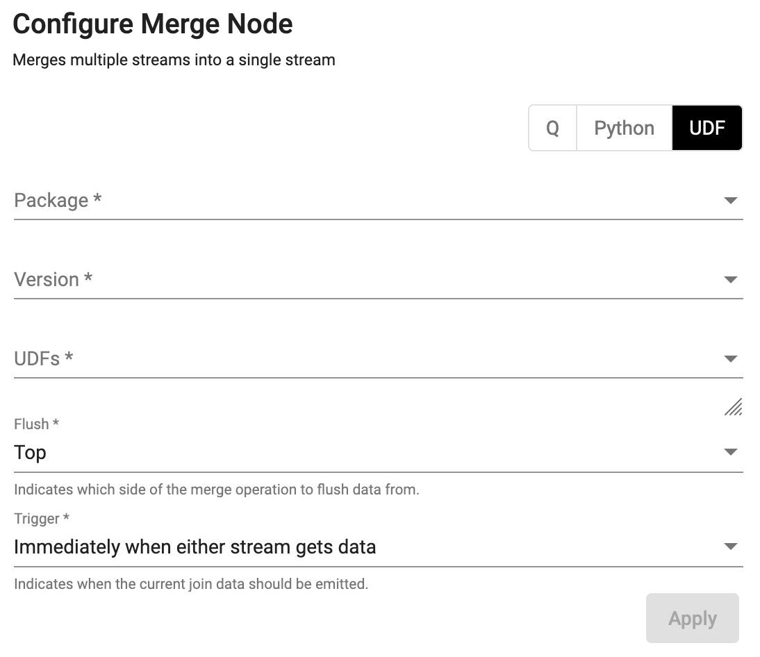 UDF Merge properties