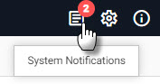 Click the system notifications icon in the ribbon menu to view real-time notifications of the current kdb Insights Enterprise session.
