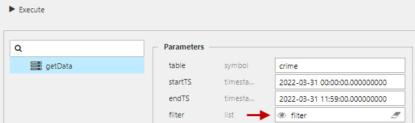 Assign a view state of type List to the filter property of the data editor.