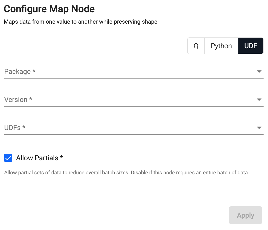 UDF Map properties