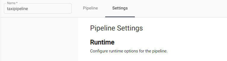 pipeline settings tab