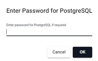 Enter a password to access the PostgresSQL database.
