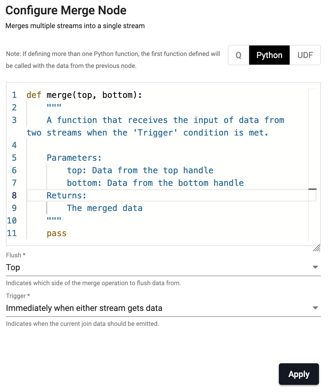 Python Merge properties