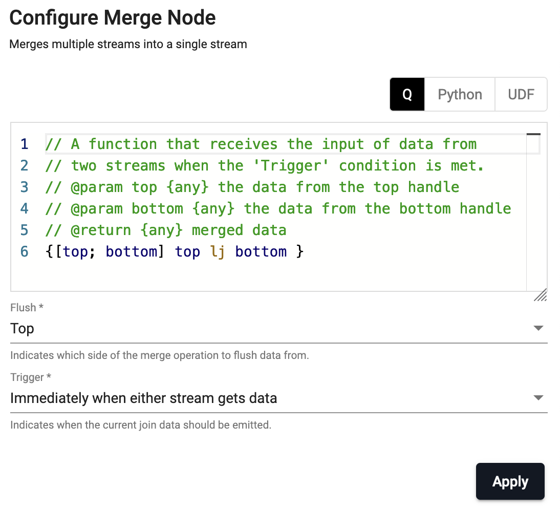 q Merge properties