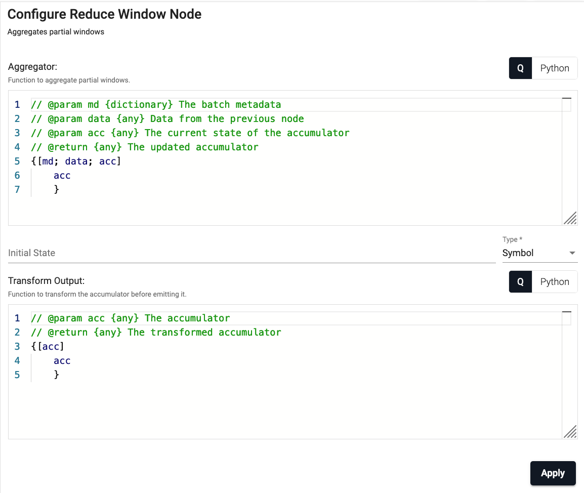 Reduce node properties