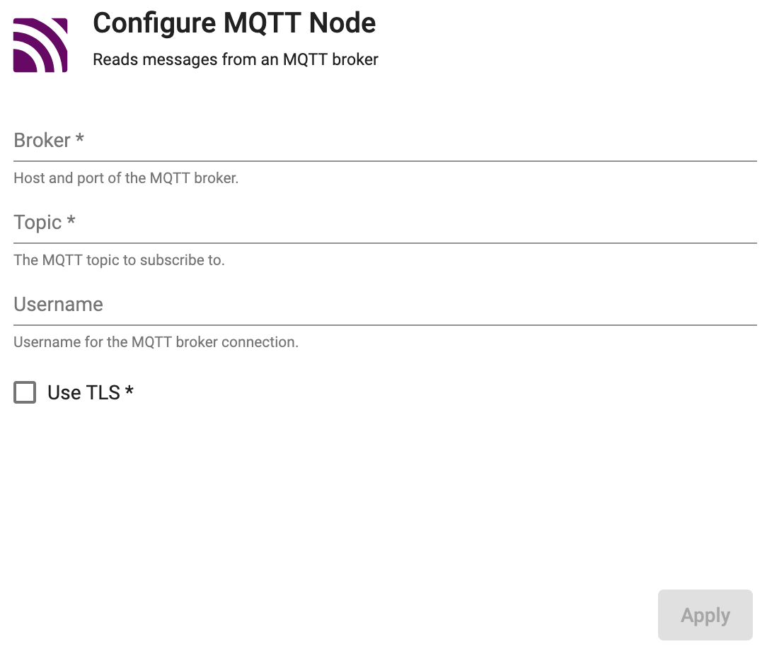 MQTT reader properties