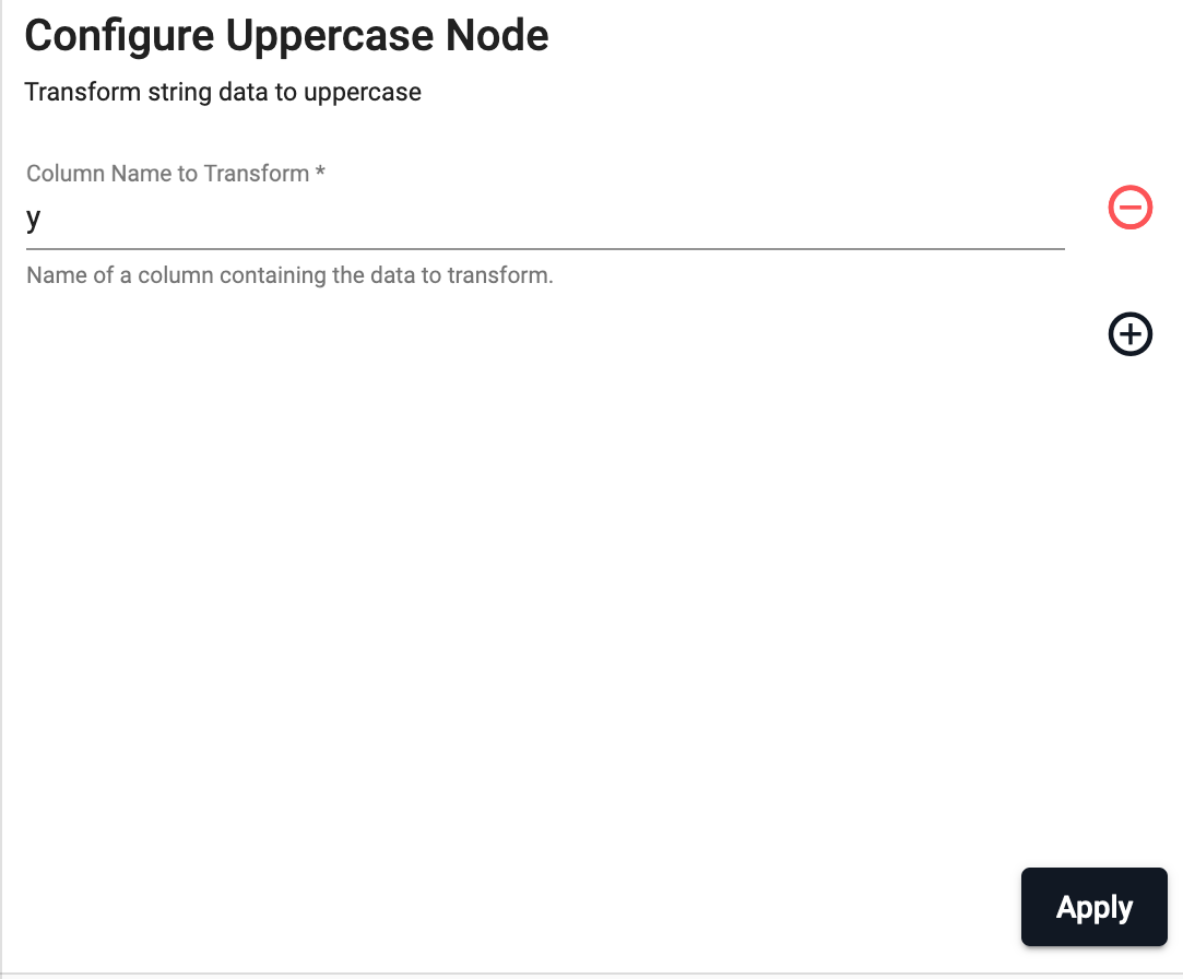 Uppercase operator with column y