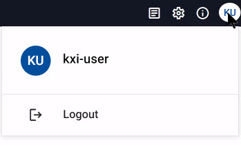 User profile menu