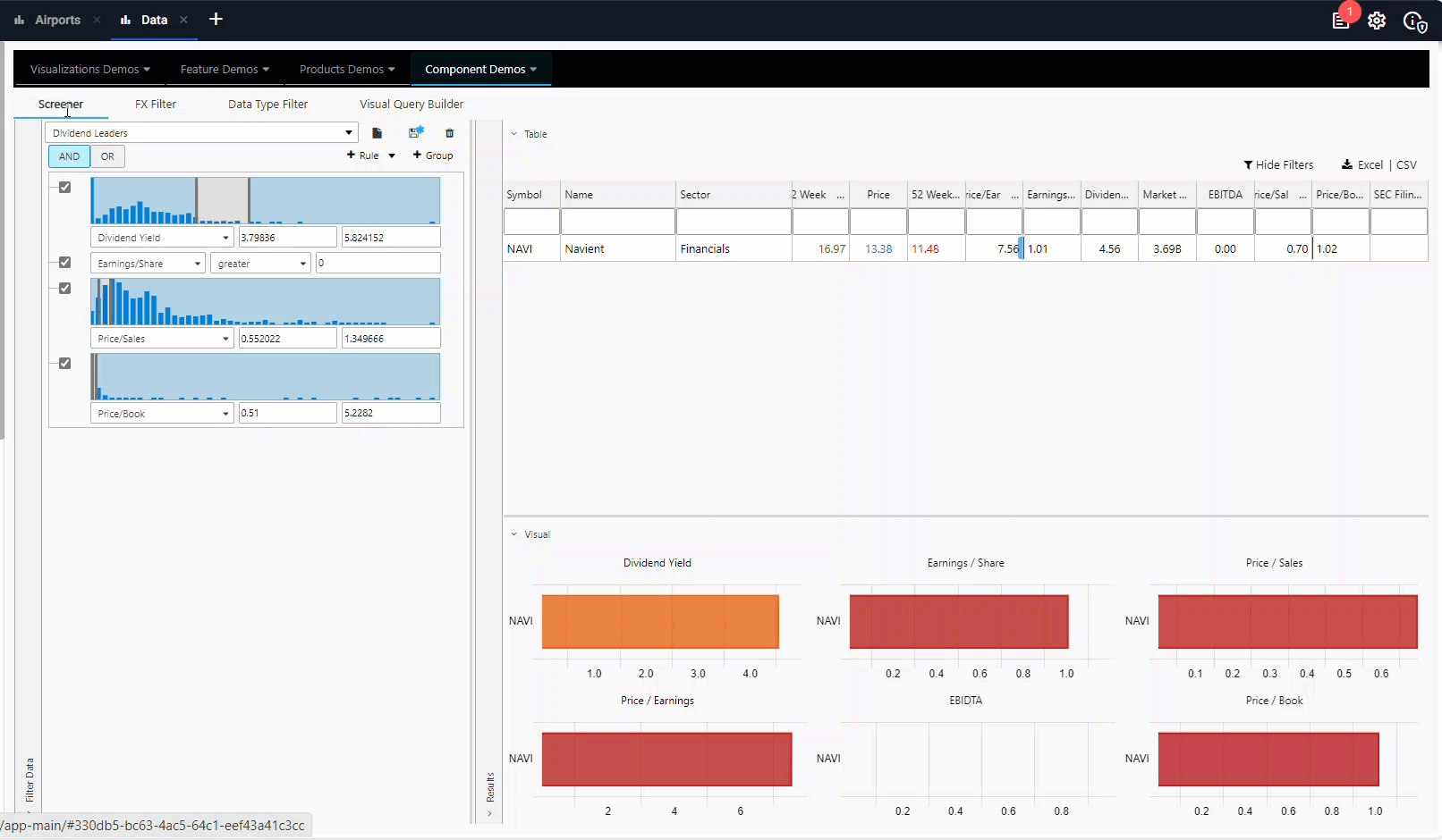 View example - Airports