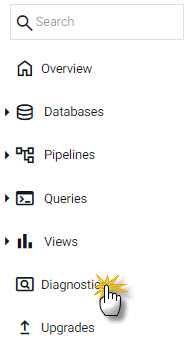 Access Diagnostics from the left-hand icon menu.