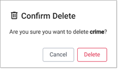 Delete table confirmation