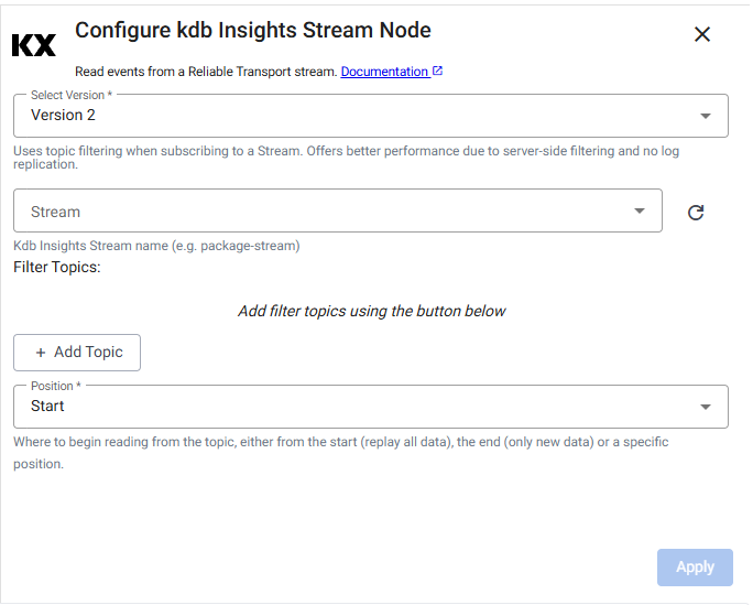 Stream reader properties