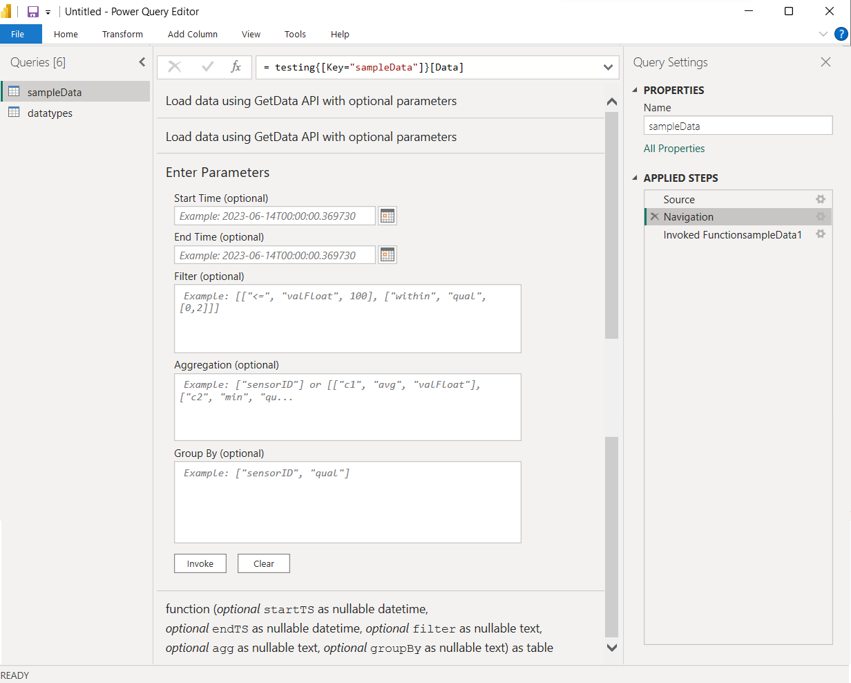 power query navigate