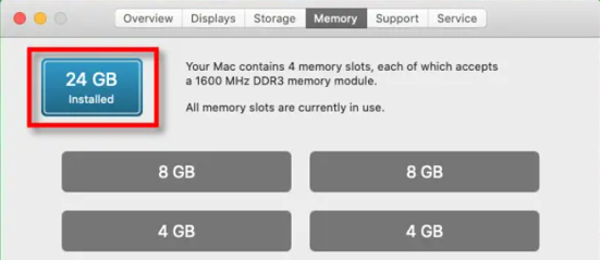 MacOS Provisioned RAM