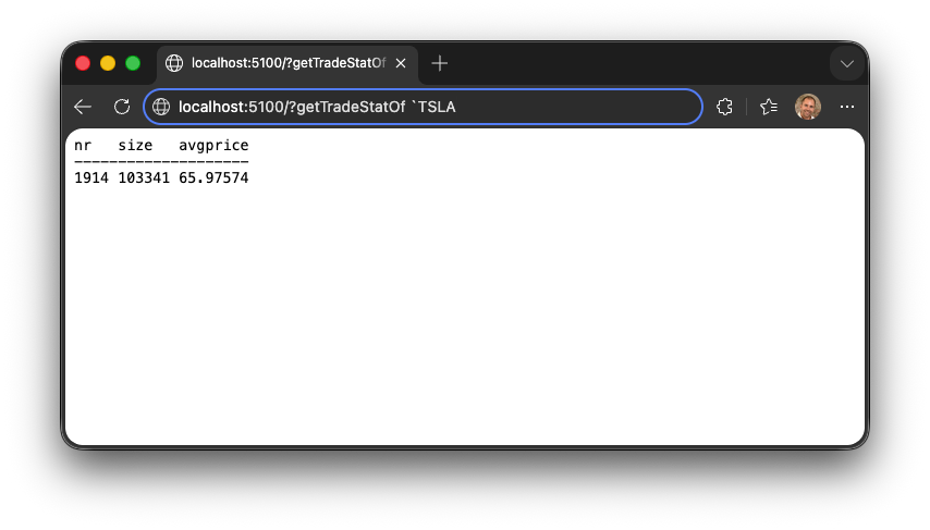 Executing a query in a browser