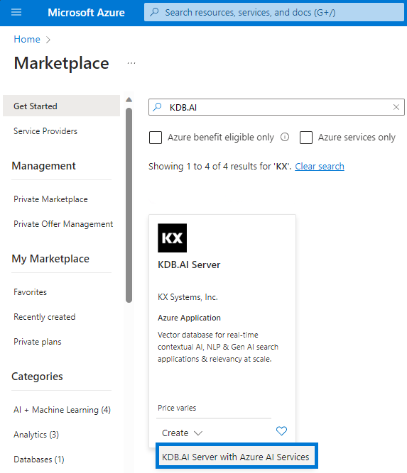 Launch Azure Marketplace