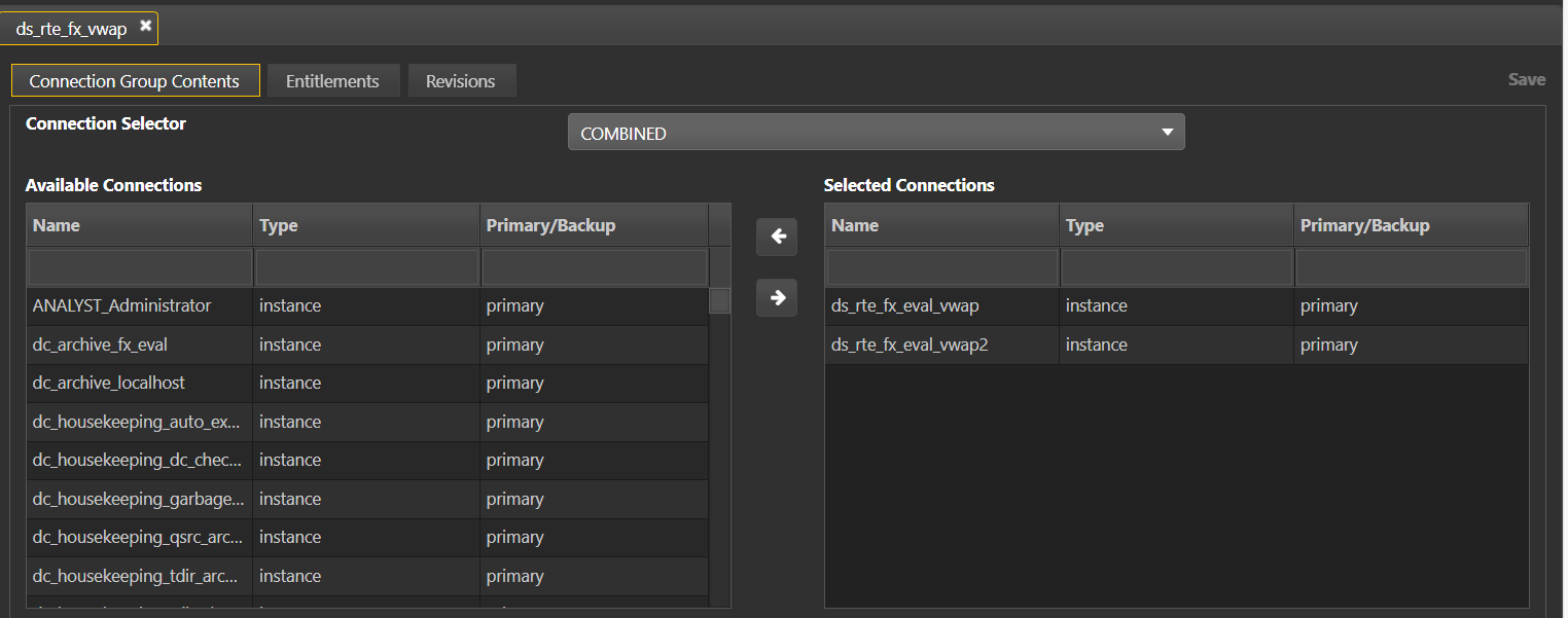 Combined connection group
