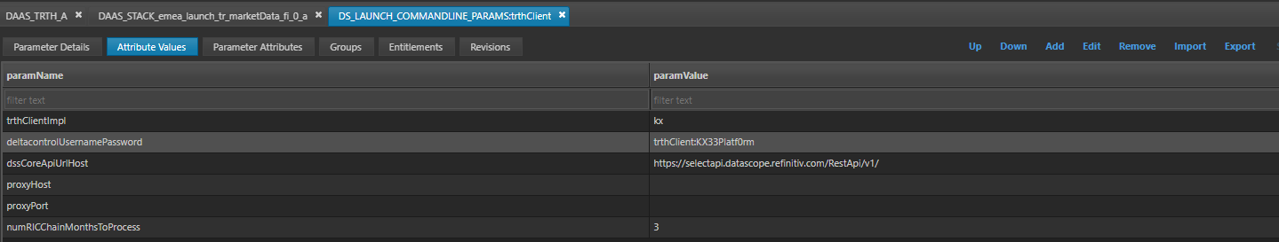 TRTH command line parameters
