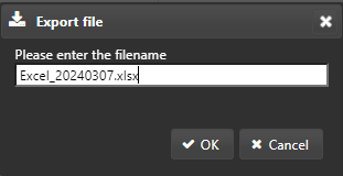 Export file dialog box