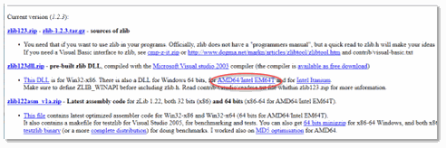Zlib download page