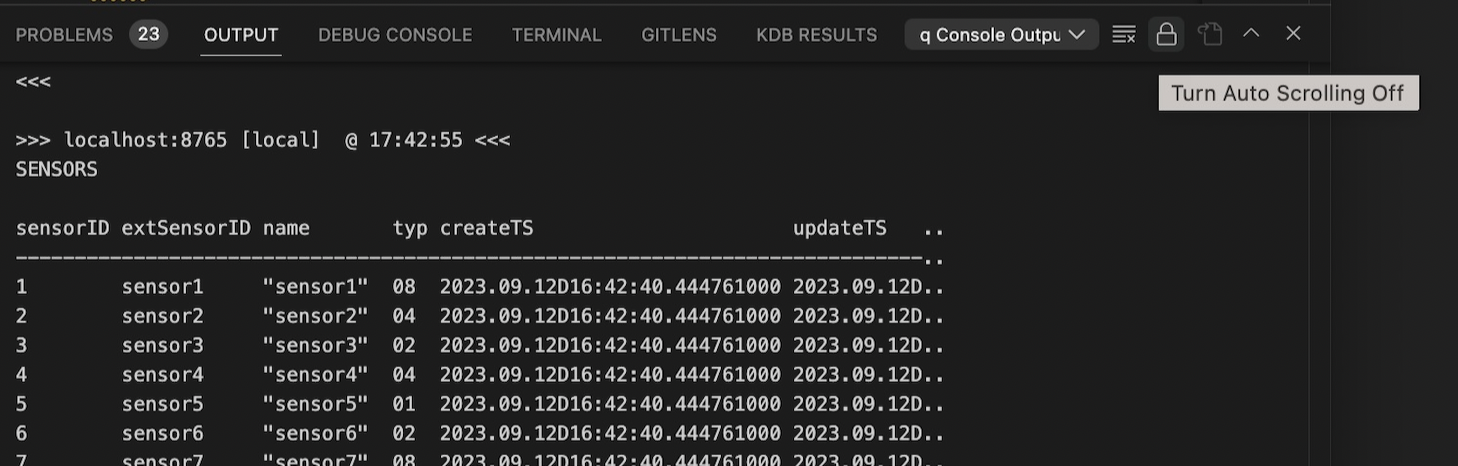 Output autoscrolling