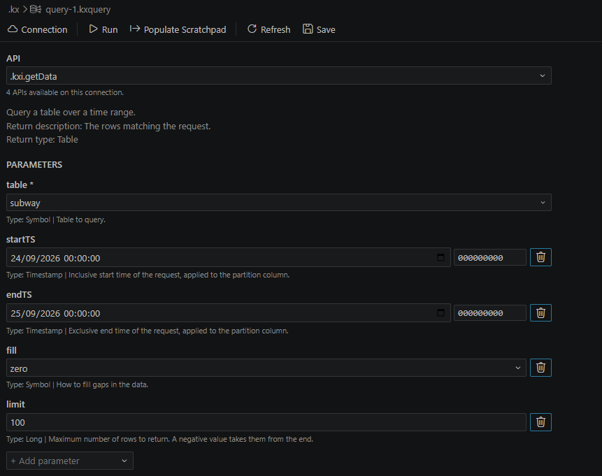 getData Query Editor