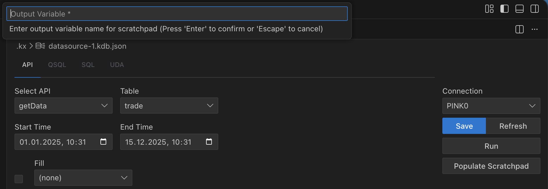 Populate Scratchpad Variable
